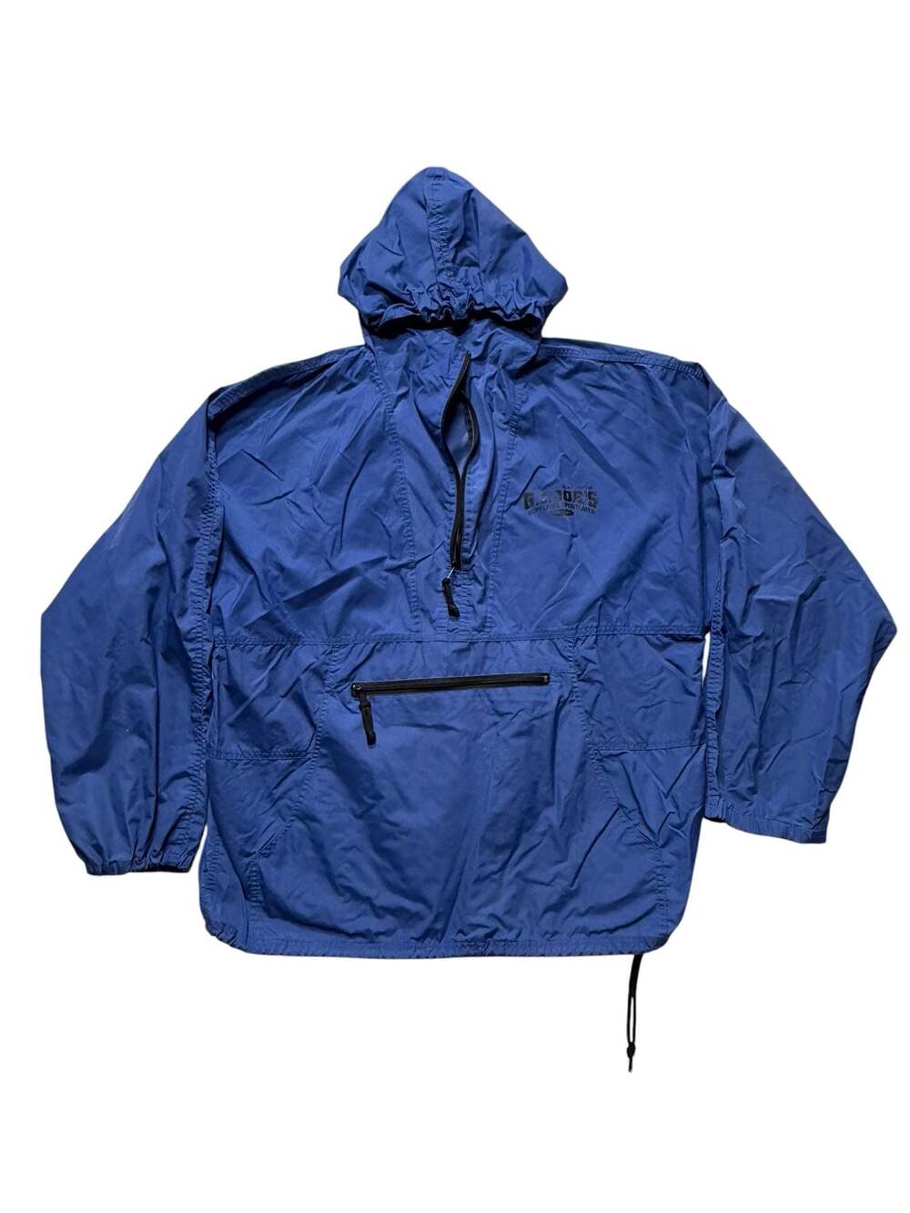 Vintage Cold Storage G.I. Joe's Blue Half-Zip Pullover Anorak Windbreaker Jacket